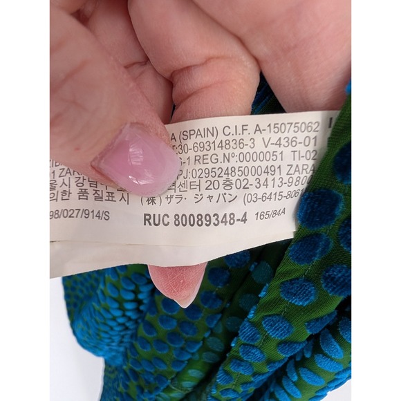 Zara Sheer Mesh Velvet Burnout Polka Dot Asymmetrical Maximalist Artsy Dress SML - Picture 10 of 16